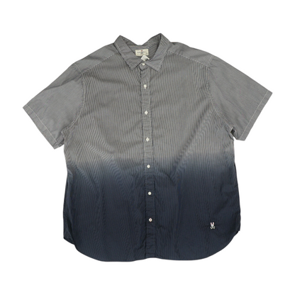 Navy Striped Short Sleeve Button Down