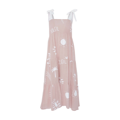 Mauve Graphic Midi Dress