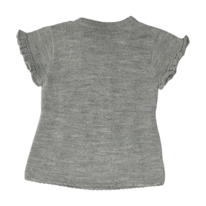 Gray Solid Crewneck Sweater