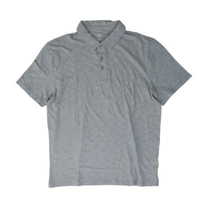 Gray Solid Short Sleeve Polo