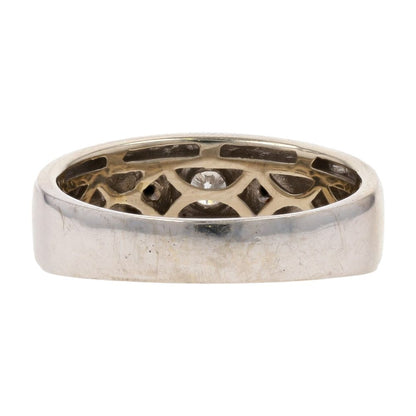 1/5 Ct 14K Two Tone Gold Diamond With Gold Leaf And Black Accented Shank Band
