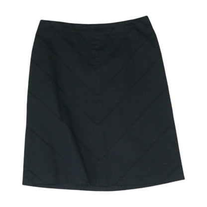 Black Solid Midi Skirt