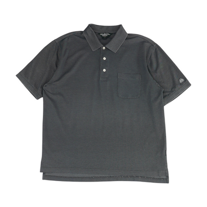 Gray Solid Short Sleeve Polo
