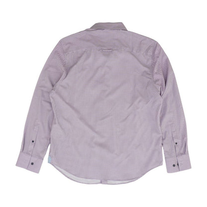 Red Geometric Long Sleeve Button Down