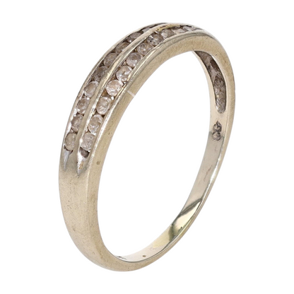 1/6 ctw 9K White Gold Diamond Band Ring