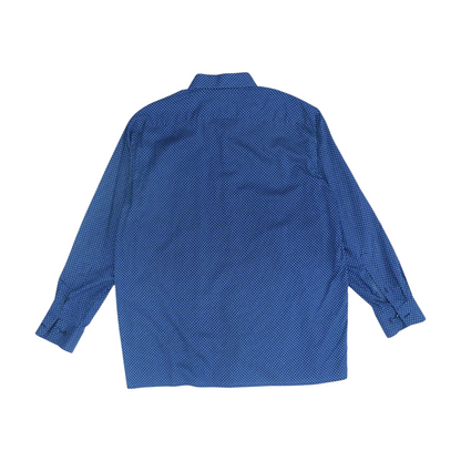 Navy Abstract Long Sleeve Button Down