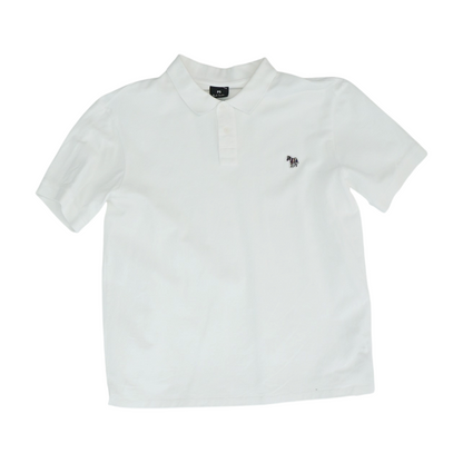 White Solid Short Sleeve Polo