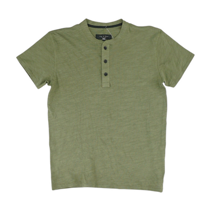 Green Solid Henley T-Shirt