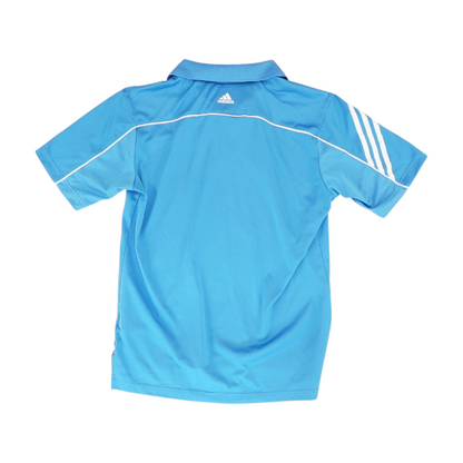 Blue Solid Short Sleeve Polo