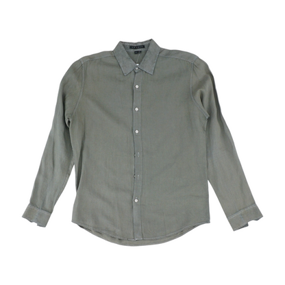Olive Solid Long Sleeve Button Down