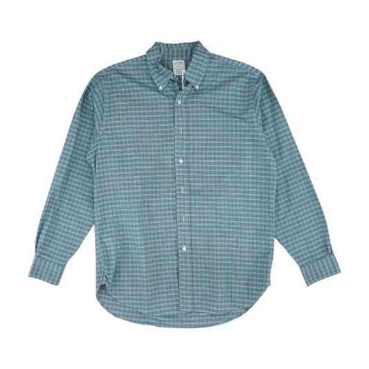 Blue Plaid Long Sleeve Button Down