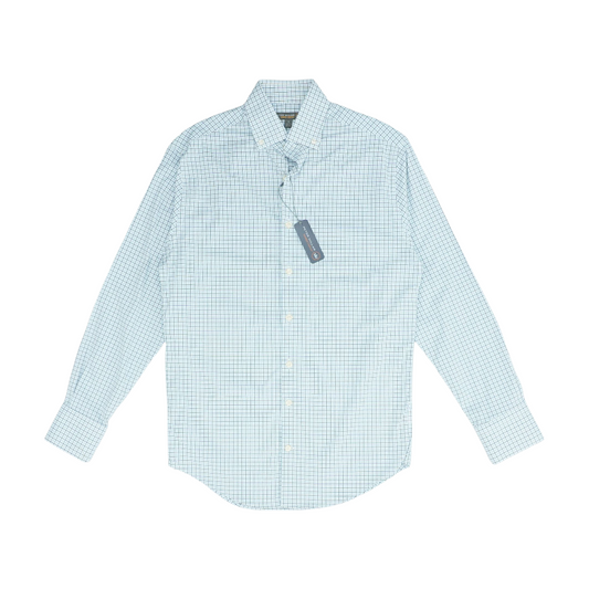 White Plaid Long Sleeve Button Down