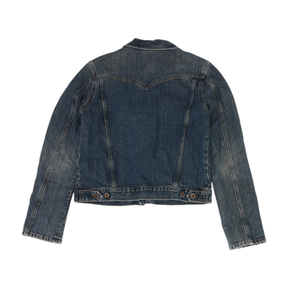 Blue Solid Denim Jacket