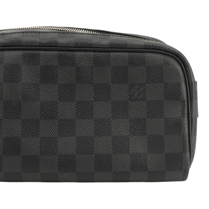 Dopp Kit Toilet Pouch in Damier Graphite Canvas