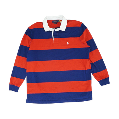 Red Striped Long Sleeve Polo