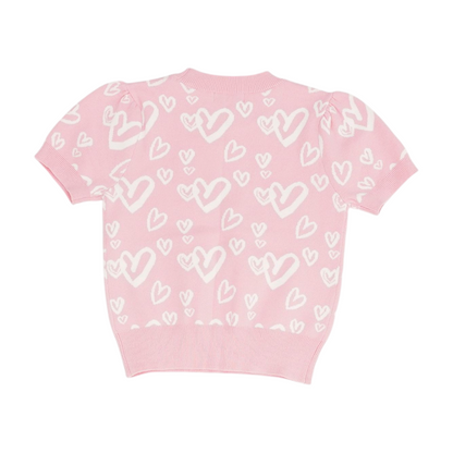 Pink Hearts Pullover Sweater
