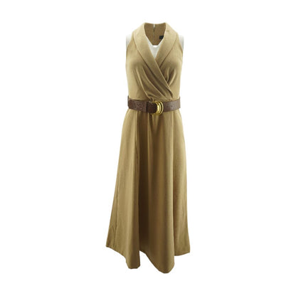 Tan Formal Midi Dress