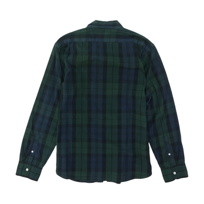 Green Plaid Long Sleeve Button Down