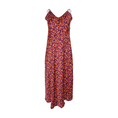 Purple Floral Midi Dress