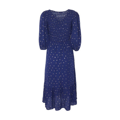 Navy Polka Dot Midi Dress