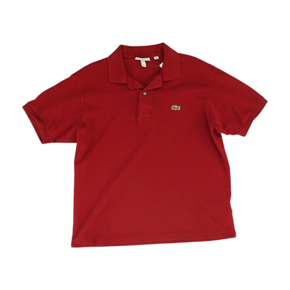 Red Solid Short Sleeve Polo
