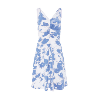 Blue Tie-Dye Midi Dress