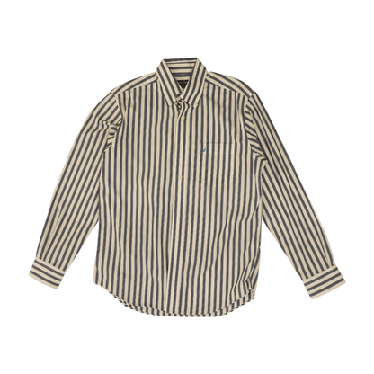 White Striped Long Sleeve Button Down