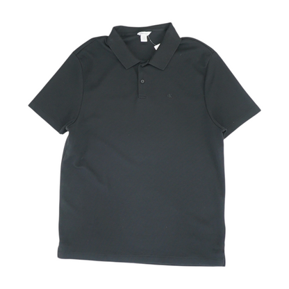 Black Solid Short Sleeve Polo