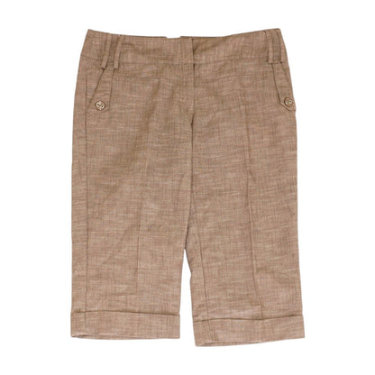 Brown Solid Capri Pants