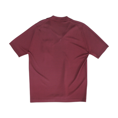 Burgundy Solid Short Sleeve Polo