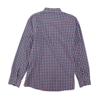 Burgundy Check Long Sleeve Button Down