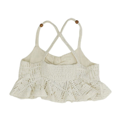 Beige Solid Sleeveless Blouse