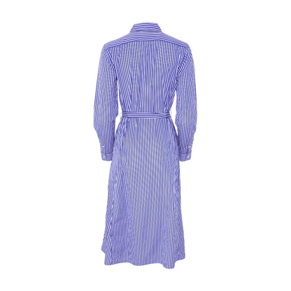 Blue Striped Midi Dress