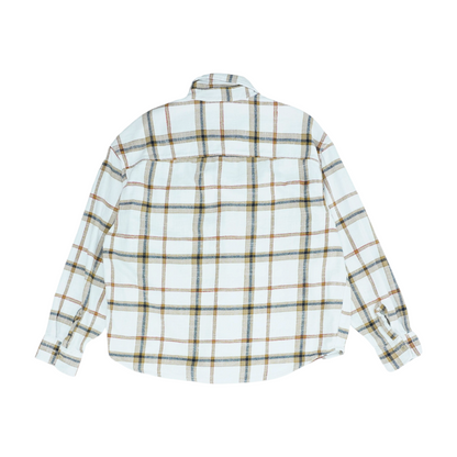 White Plaid Flannel Button Down
