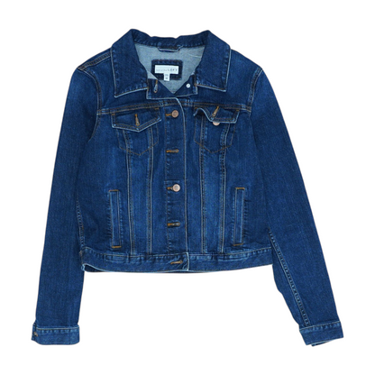 Blue Solid Denim Jacket