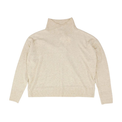 Beige Solid Mockneck Sweater