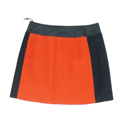 Vintage Red Color Block Mini Skirt