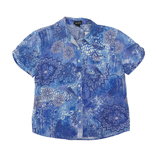 Vintage Blue Graphic Button Down