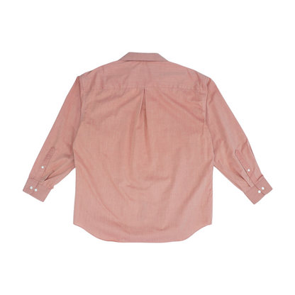 Orange Solid Long Sleeve Button Down