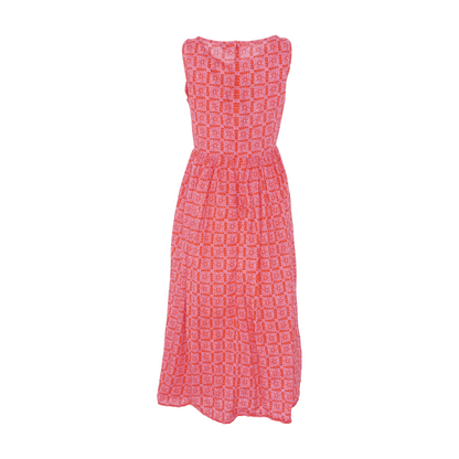 Red Floral Midi Dress