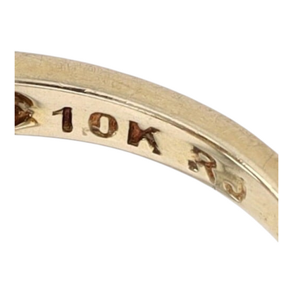 10K Two-Tone Gold Blue Stone Fashion Ring