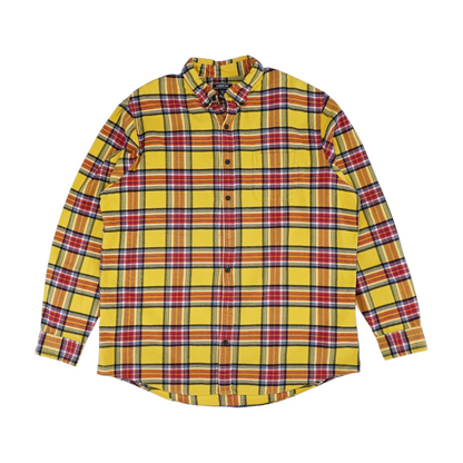 Yellow Plaid Flannel Button Down