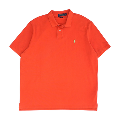 Orange Solid Short Sleeve Polo