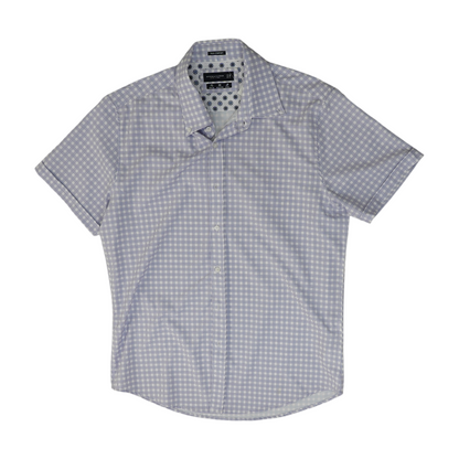 Lavender Plaid Short Sleeve Button Down