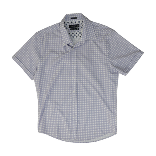 Lavender Plaid Short Sleeve Button Down