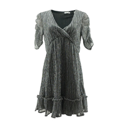 Silver Solid Mini Dress