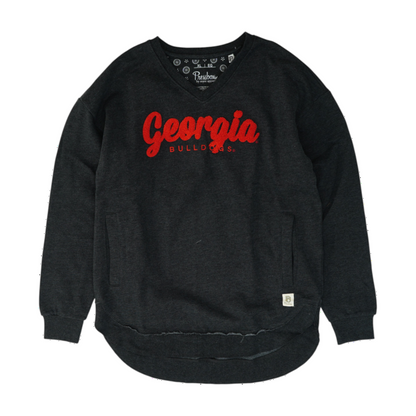 Charcoal Georgia Bulldogs Solid Sweatshirt Pullover