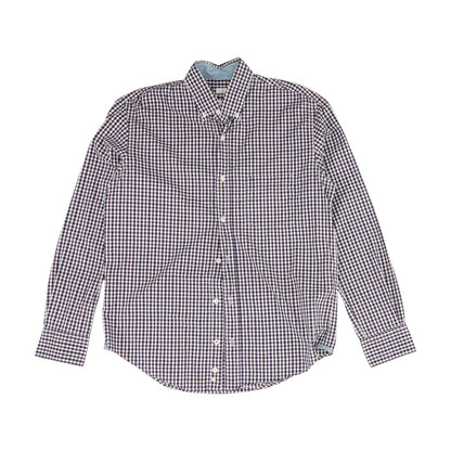 Navy Check Long Sleeve Button Down