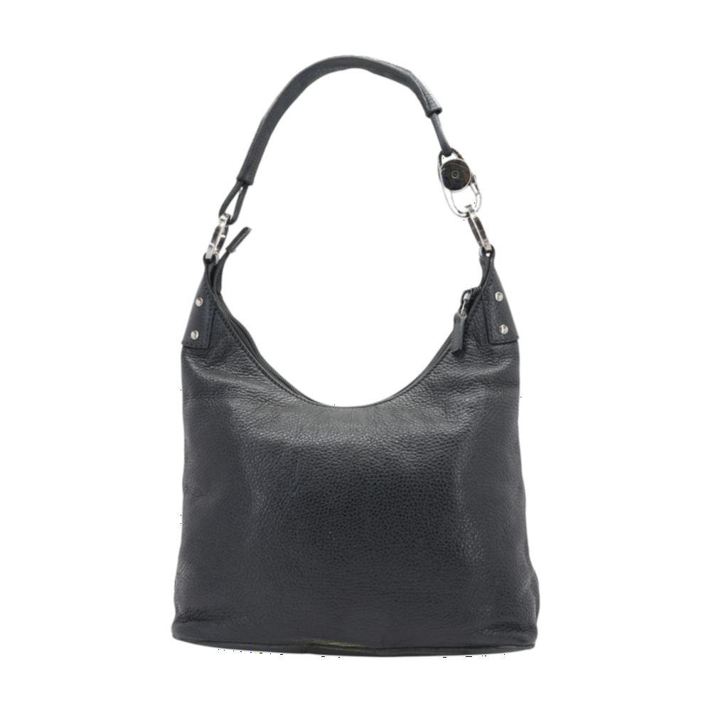 Black Leather Hobo Shoulder Bag