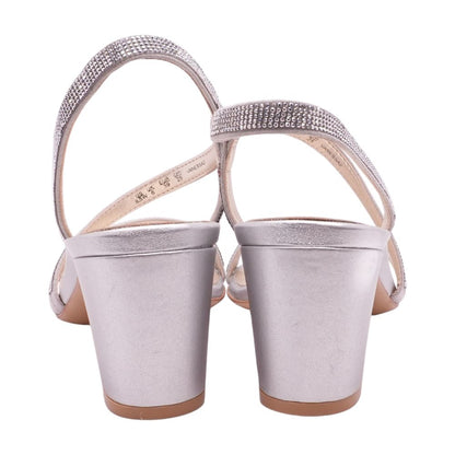 Silver Block Heel Sandals